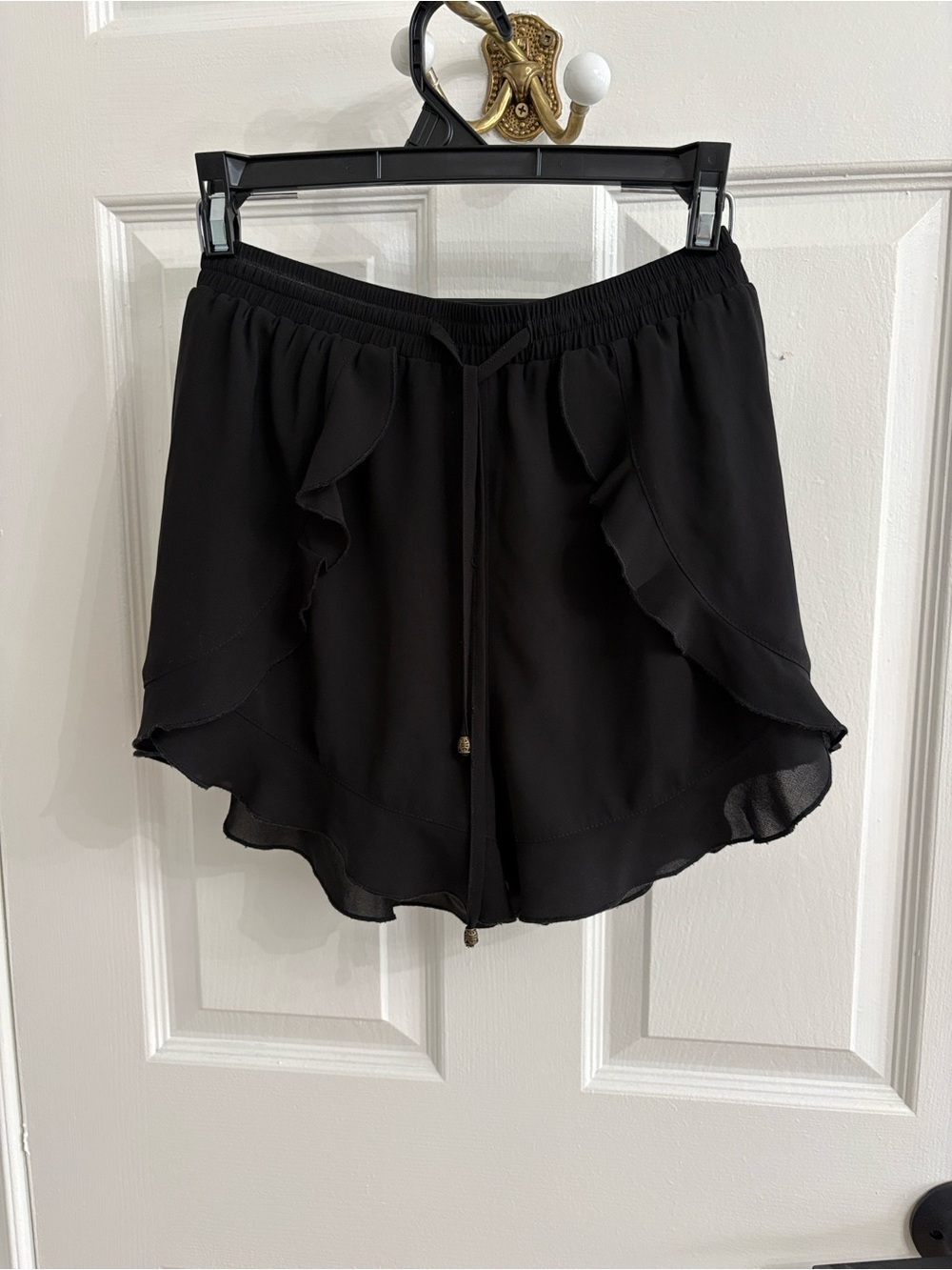 Heartloom Black Layered Ruffle Shorts